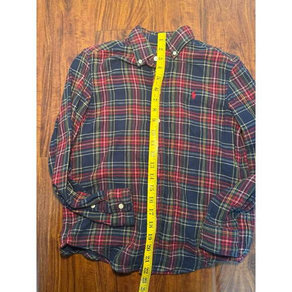 Polo Ralph Lauren Red Plaid Multi Color Flannel Shirt Boys Sz Medium 10/12 Pony - Picture 4 of 7
